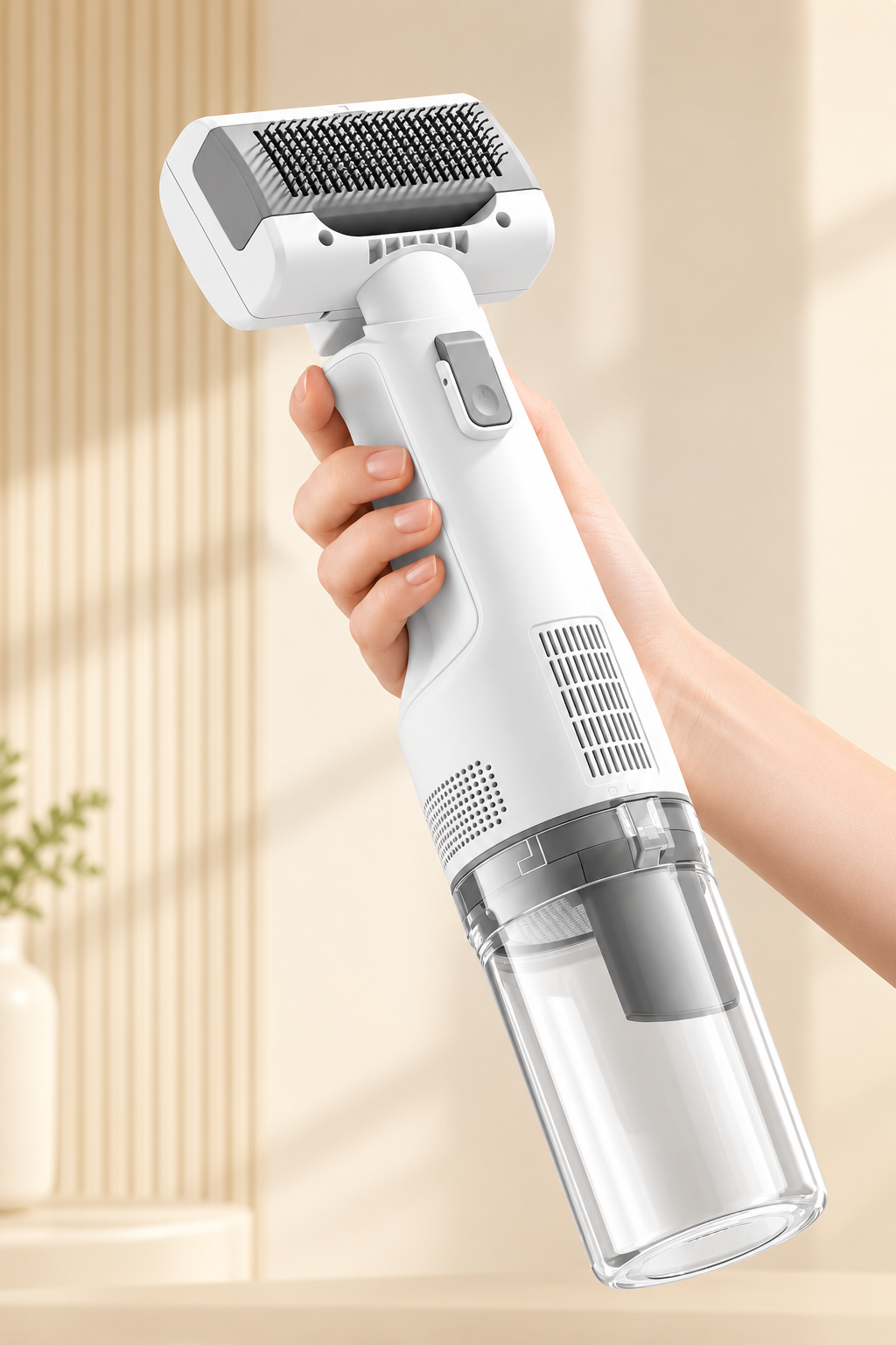 Brosse de toilettage avec aspiration des poils — Chien & Chat